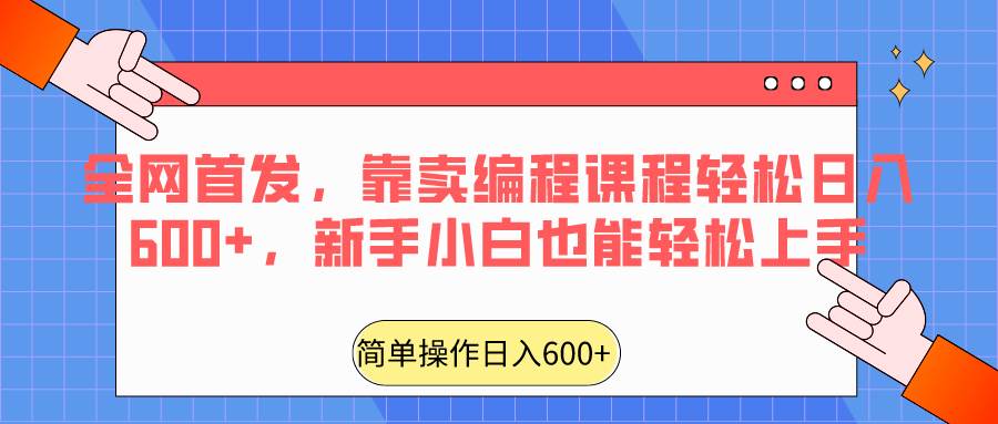 全网首发，靠卖编程课程轻松日入600+，新手小白也能轻松上手插图零零网创资源网