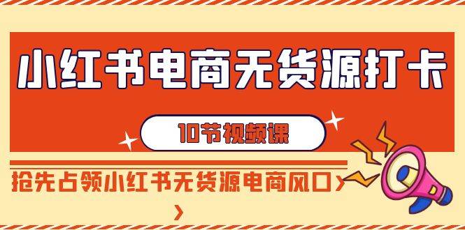 （9015期）小红书电商-无货源打卡，抢先占领小红书无货源电商风口（10节课）插图零零网创资源网