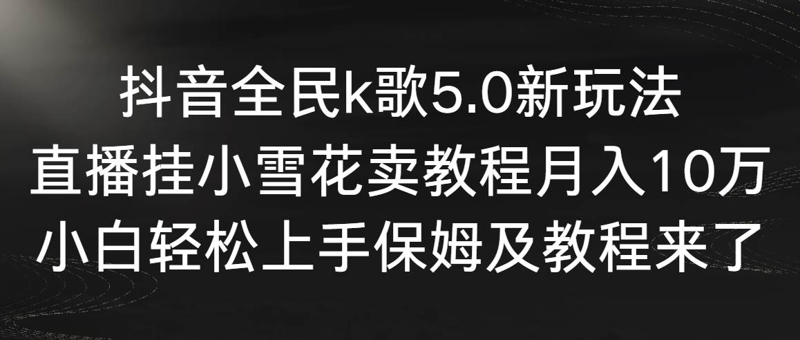 （9021期）抖音全民k歌5.0新玩法，直播挂小雪花卖教程月入10万，小白轻松上手，保…插图零零网创资源网