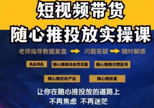 2024好物分享随心推投放实操课，随心推撬动自然流量/微付费起号/优化产出插图零零网创资源网