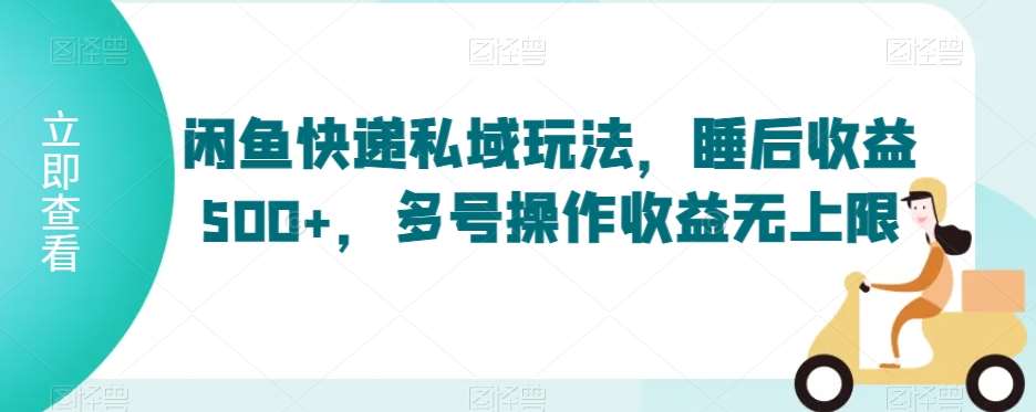 闲鱼快递私域玩法，睡后收益500+，多号操作收益无上限【揭秘】插图零零网创资源网