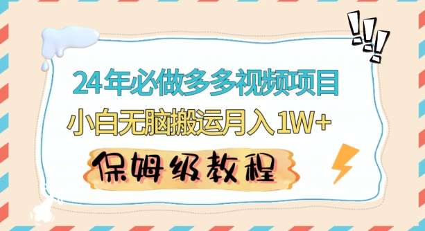 人人都能操作的蓝海多多视频带货项目，小白无脑搬运月入10000+【揭秘】插图零零网创资源网