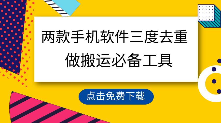 （9140期）用这两款手机软件三重去重，100%过原创，搬运必备工具，一键处理不违规…插图零零网创资源网