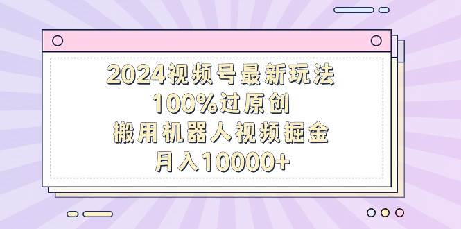 （9151期）2024视频号最新玩法，100%过原创，搬用机器人视频掘金，月入10000+插图零零网创资源网