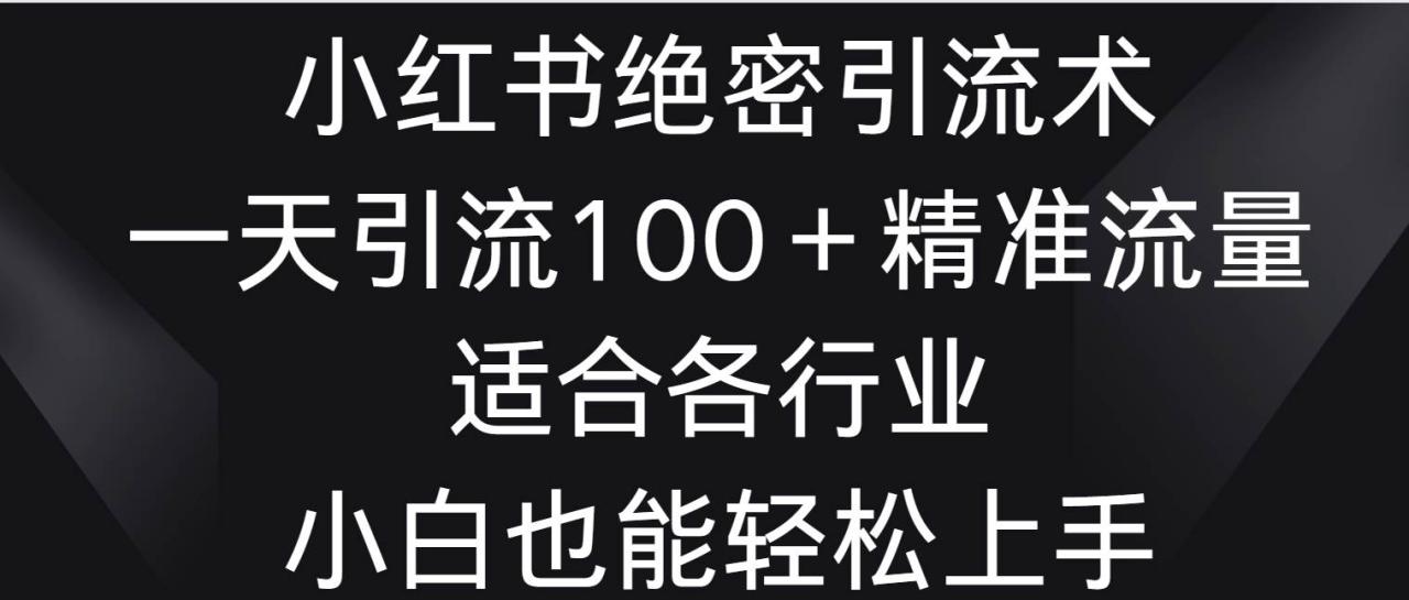 小红书绝密引流术，一天引流100＋精准流量，适合各个行业，小白也能轻松上手插图零零网创资源网