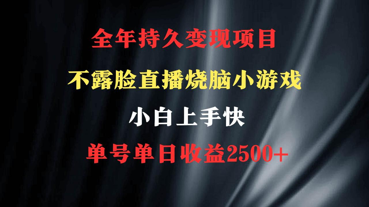 （9168期）2024年 最优项目，烧脑小游戏不露脸直播  小白上手快 无门槛 一天收益2500+插图零零网创资源网