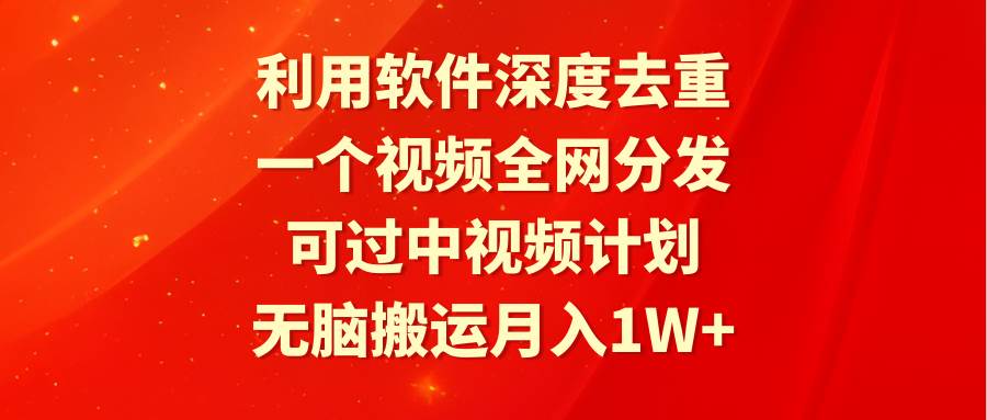 （9224期）利用软件深度去重，一个视频全网分发，可过中视频计划，无脑搬运月入1W+插图零零网创资源网