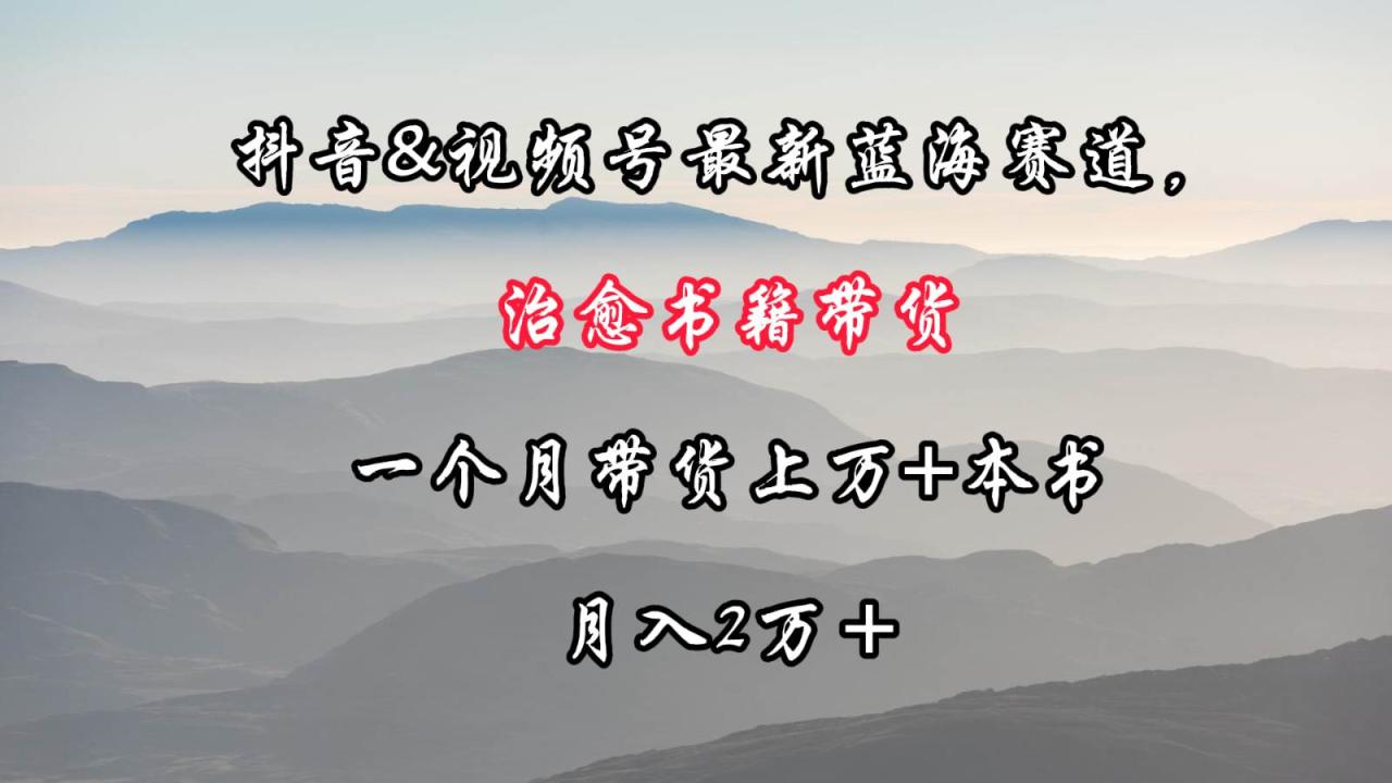 抖音&视频号最新蓝海赛道，治愈书籍带货，一个月带货上万+本书，月入2万＋插图零零网创资源网