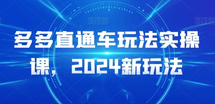 多多直通车玩法实操课，2024新玩法插图零零网创资源网