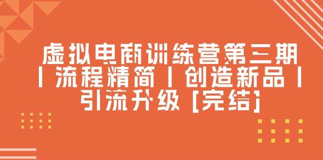 （10960期）虚拟电商训练营第三期丨流程精简丨创造新品丨引流升级 [完结]插图零零网创资源网