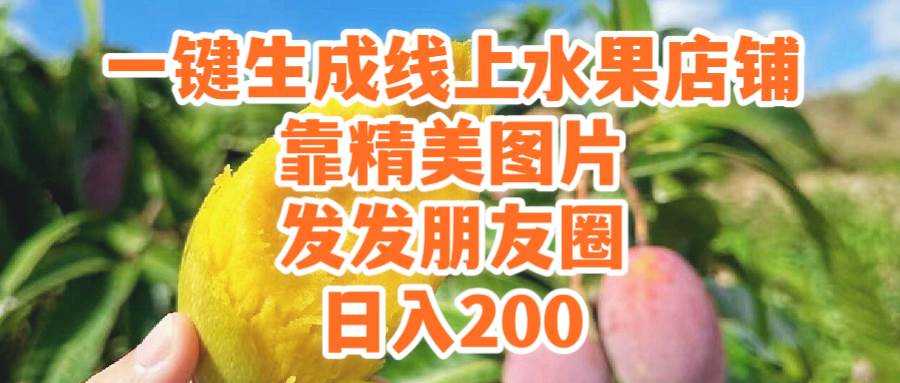 (9467期）一键生成线上水果店，靠精美图片发发朋友圈，也能日入200插图零零网创资源网