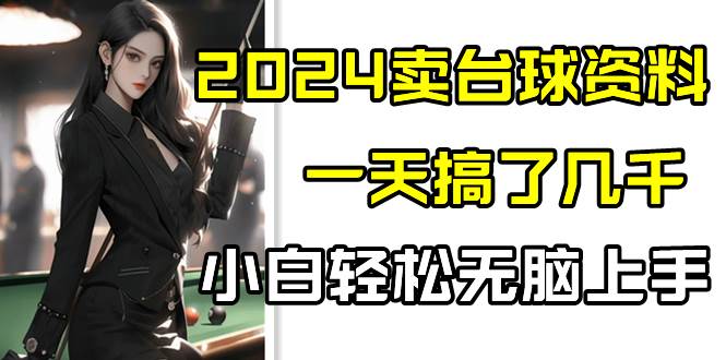 2024卖台球资料，一天搞了几千，小白轻松无脑上手插图零零网创资源网