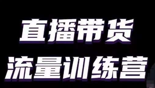 直播带货流量训练营，小白主播必学直播课插图零零网创资源网