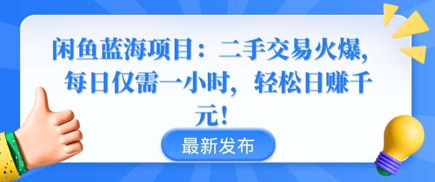 闲鱼蓝海项目：二手交易火爆，每日仅需一小时，轻松日赚千元【揭秘】插图零零网创资源网