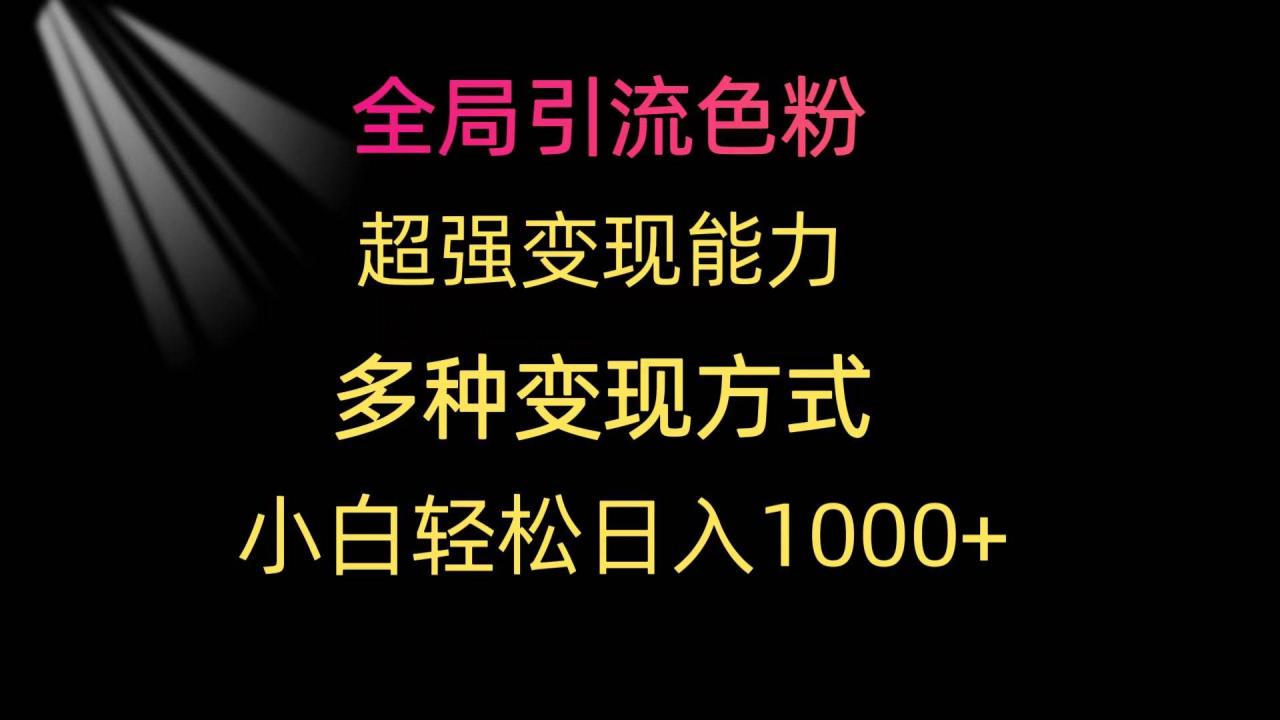 （9680期）全局引流色粉 超强变现能力 多种变现方式 小白轻松日入1000+插图零零网创资源网