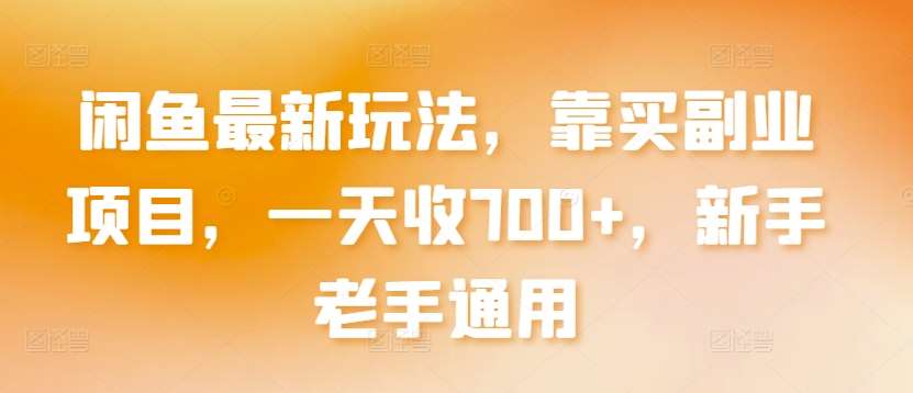 闲鱼最新玩法，靠买副业项目，一天收700+，新手老手通用【揭秘】插图零零网创资源网