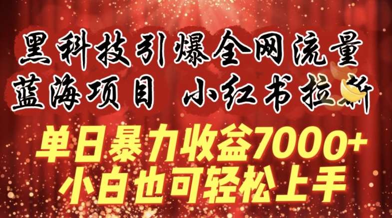 蓝海项目!黑科技引爆全网流量小红书拉新，单日暴力收益7000+，小白也能轻松上手【揭秘】插图零零网创资源网