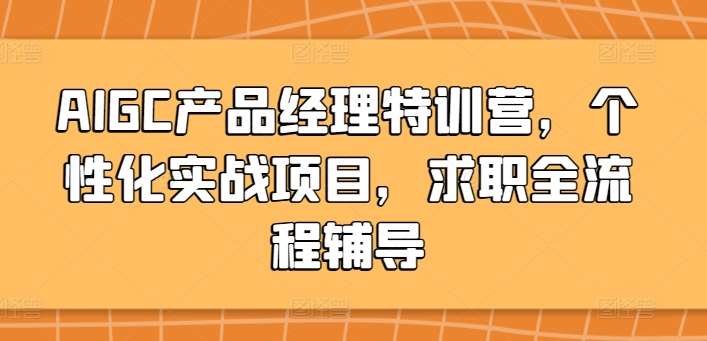 AIGC产品经理特训营，个性化实战项目，求职全流程辅导插图零零网创资源网