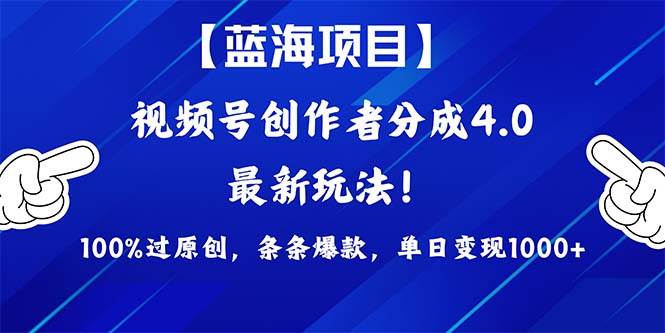 （9777期）2024蓝海项目视频号，最新方法， 100%过原创，条条爆款，单日变现1K+，…插图零零网创资源网