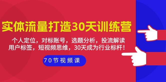 （9782期）实体-流量打造-30天训练营：个人定位，对标账号，选题分析，投流解读-70节插图零零网创资源网