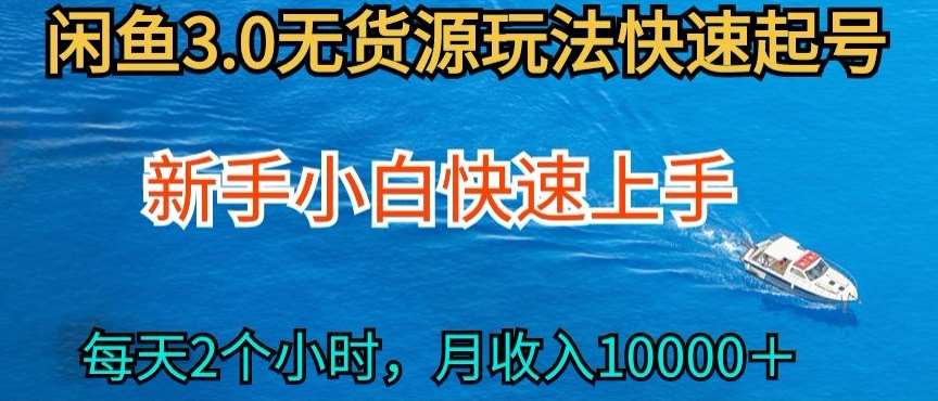 2024最新闲鱼无货源玩法，从0开始小白快手上手，每天2小时月收入过万【揭秘】插图零零网创资源网