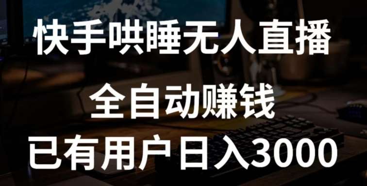 快手哄睡无人直播+独家挂载技术，已有用户日入3000+【赚钱流程+直播素材】【揭秘】插图零零网创资源网