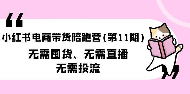 （9996期）小红书电商带货陪跑营(第11期)无需囤货、无需直播、无需投流（送往期10套）插图零零网创资源网