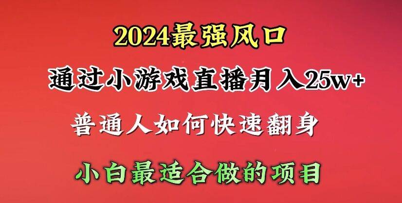 （10020期）2024年最强风口，通过小游戏直播月入25w+单日收益5000+小白最适合做的项目插图零零网创资源网