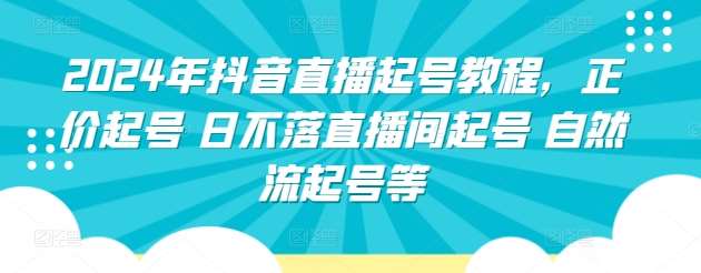 2024年抖音直播起号教程，正价起号 日不落直播间起号 自然流起号等插图零零网创资源网