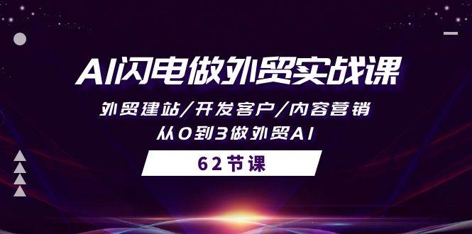 （10049期）AI闪电做外贸实战课，外贸建站/开发客户/内容营销/从0到3做外贸AI-62节插图零零网创资源网