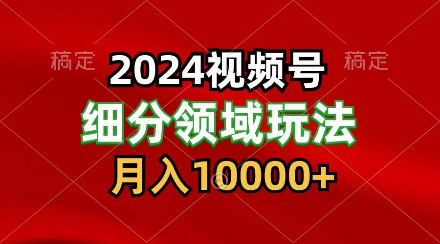 2024视频号分成计划细分领域玩法，每天5分钟，月入1W+插图零零网创资源网