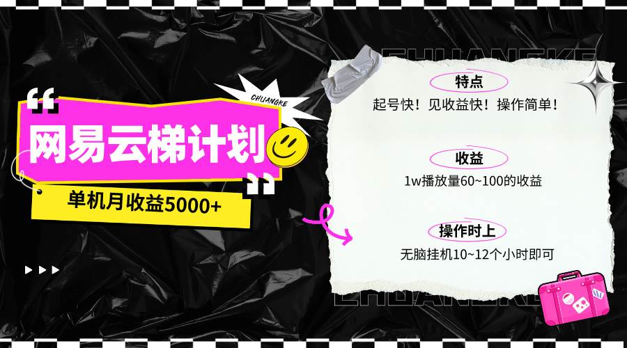 （10063期）最新网易云梯计划网页版，单机月收益5000+！可放大操作插图零零网创资源网