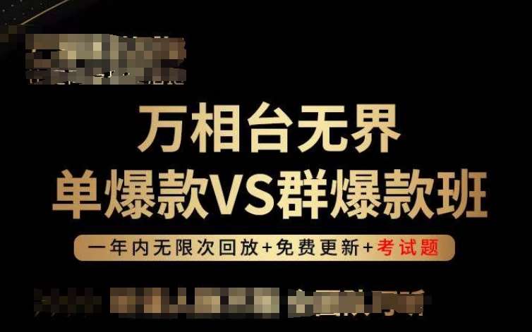 万相台无界单爆款VS群爆款班，选择大于努力，让团队事半功倍!插图零零网创资源网