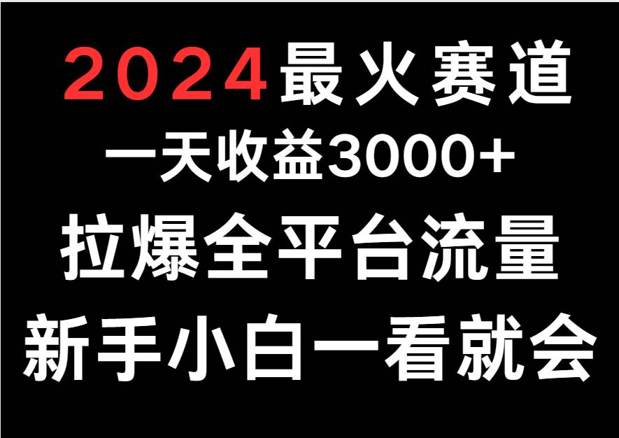 2024最火赛道，一天收一3000+.拉爆全平台流量，新手小白一看就会插图零零网创资源网