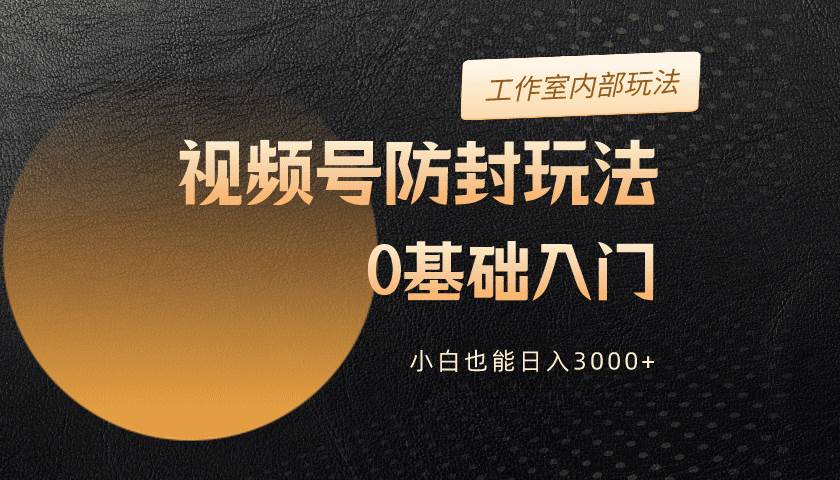 （10107期）2024视频号升级防封玩法，零基础入门，小白也能日入3000+插图零零网创资源网