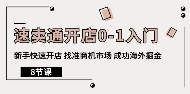 （10126期）速卖通开店0-1入门，新手快速开店 找准商机市场 成功海外掘金（8节课）插图零零网创资源网