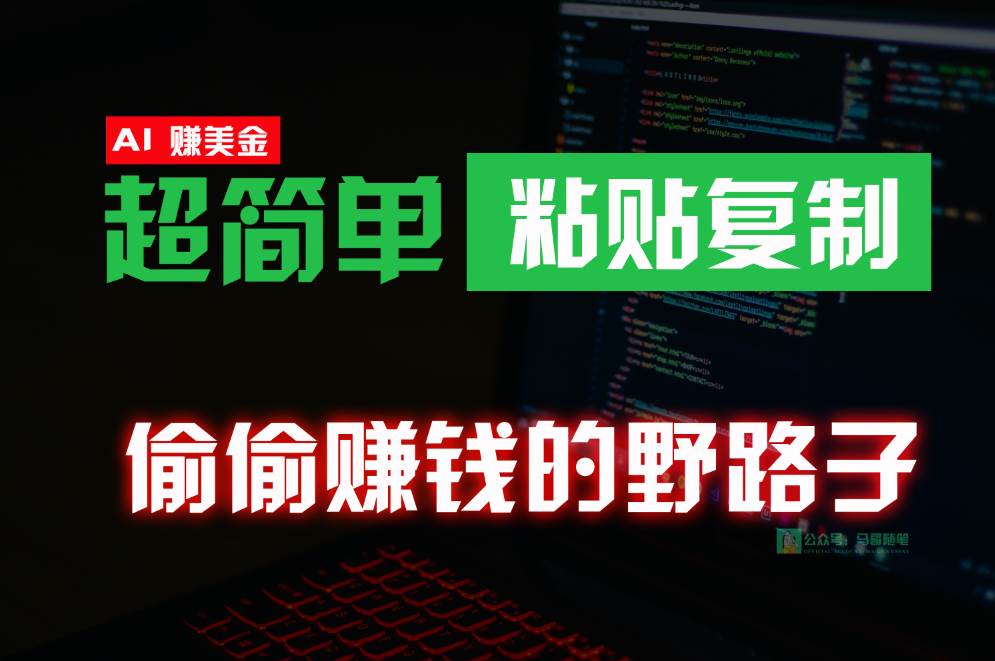 偷偷赚钱野路子，0成本海外淘金，无脑粘贴复制，稳定且超简单，适合副业兼职插图零零网创资源网