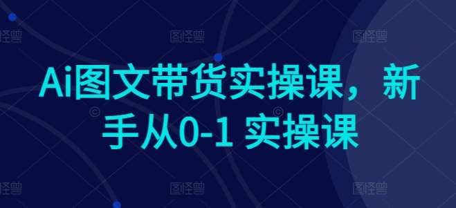 Ai图文带货实操课，新手从0-1 实操课插图零零网创资源网