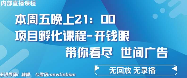 4.26日内部回放课程《项目孵化-开钱眼》赚钱的底层逻辑【揭秘】插图零零网创资源网