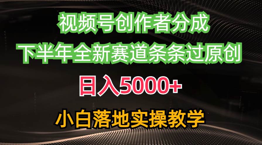 （10294期）视频号创作者分成最新玩法，日入5000+  下半年全新赛道条条过原创，小…插图零零网创资源网