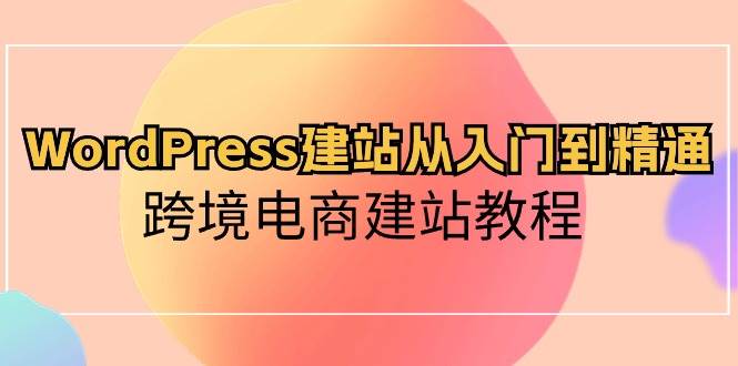 （10313期）WordPress建站从入门到精通，跨境电商建站教程插图零零网创资源网