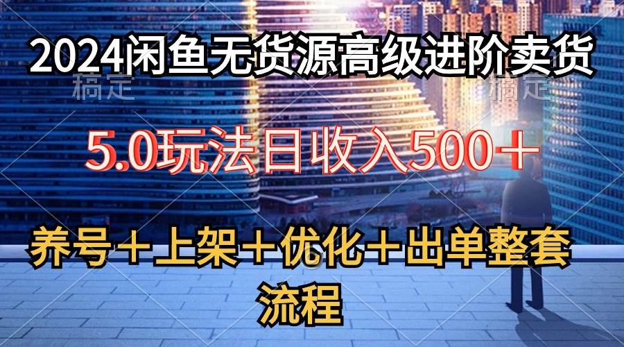 （10332期）2024闲鱼无货源高级进阶卖货5.0，养号＋选品＋上架＋优化＋出单整套流程插图零零网创资源网