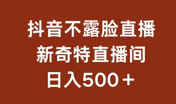 不露脸挂机直播，新奇特直播间，日入500+【揭秘】插图零零网创资源网