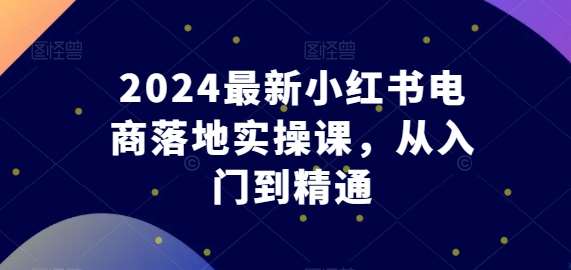 2024最新小红书电商落地实操课，从入门到精通插图零零网创资源网