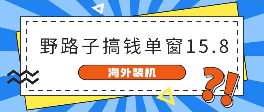 海外装机，野路子搞钱，单窗口15.8，亲测已变现10000+插图零零网创资源网