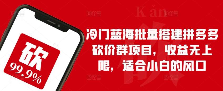 冷门蓝海批量搭建拼多多砍价群项目，收益无上限，适合小白的风口【揭秘】插图零零网创资源网