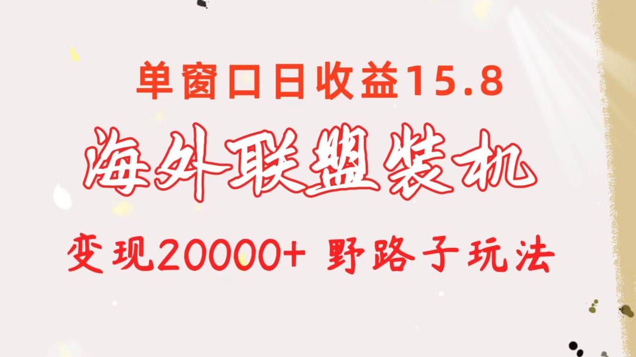 （10475期）海外联盟装机 单窗口日收益15.8  变现20000+ 野路子玩法插图零零网创资源网