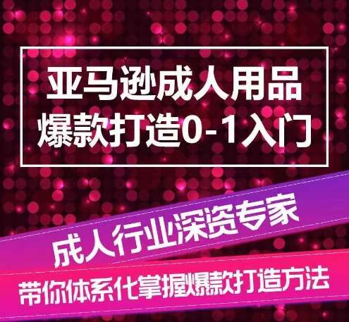 亚马逊成人用品爆款打造0-1入门，系统化讲解亚马逊成人用品爆款打造的流程插图零零网创资源网