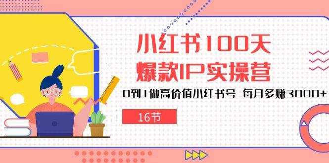 小红书100天爆款IP实操营，0到1做高价值小红书号，每月多赚3000+（16节）插图零零网创资源网