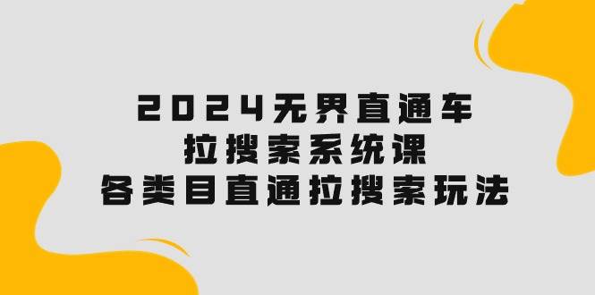 （10508期）2024无界直通车·拉搜索系统课：各类目直通车 拉搜索玩法！插图零零网创资源网